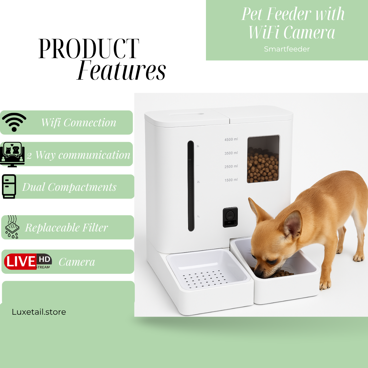 2-in-1 Smart Pet Feeder with WiFi & Camera