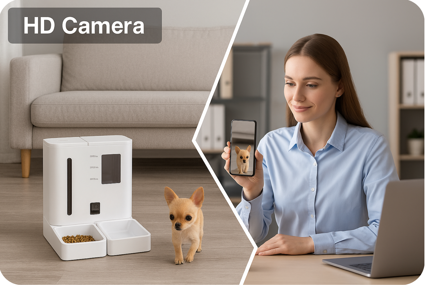 2-in-1 Smart Pet Feeder with WiFi & Camera