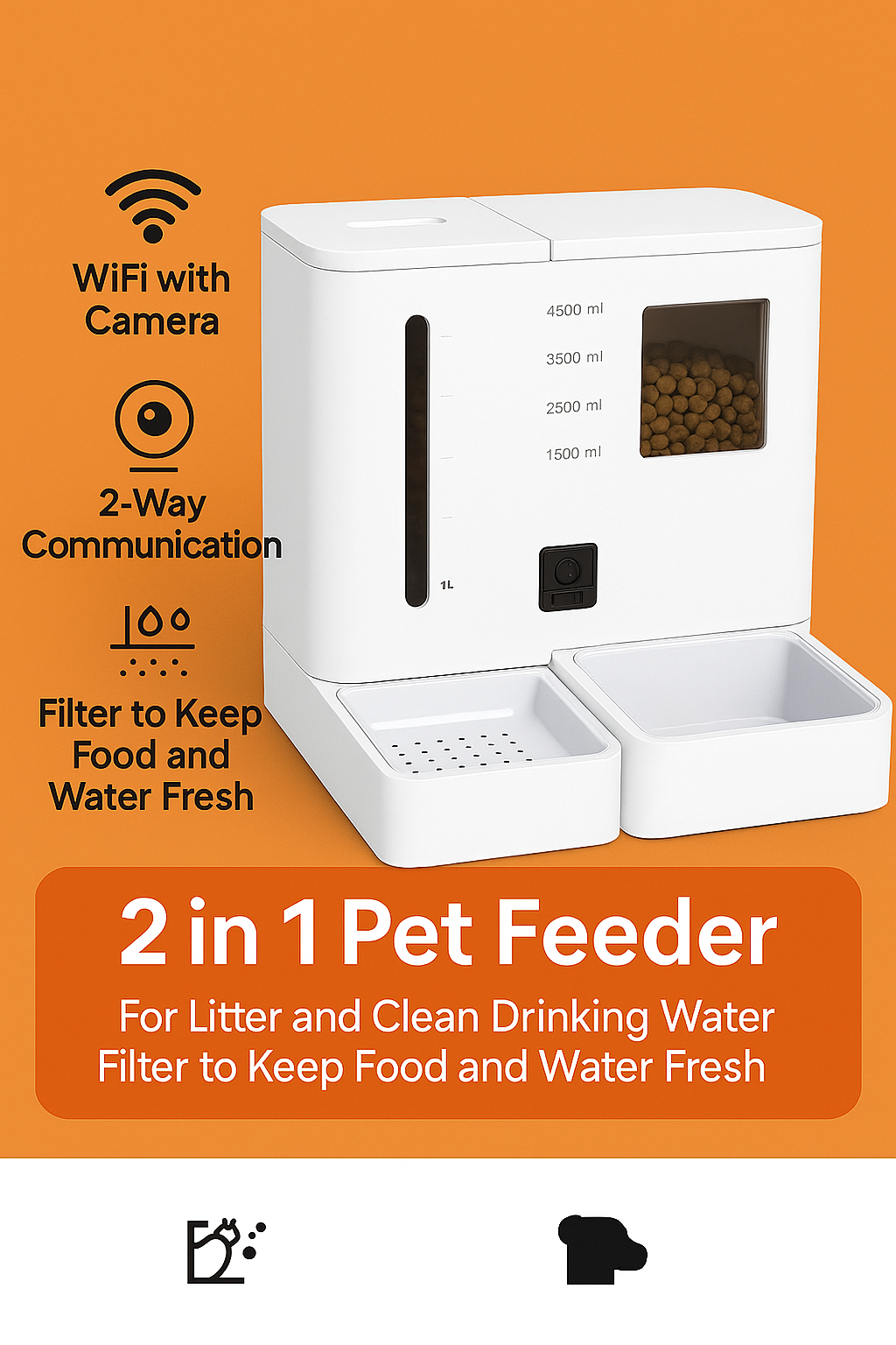 2-in-1 Smart Pet Feeder with WiFi & Camera
