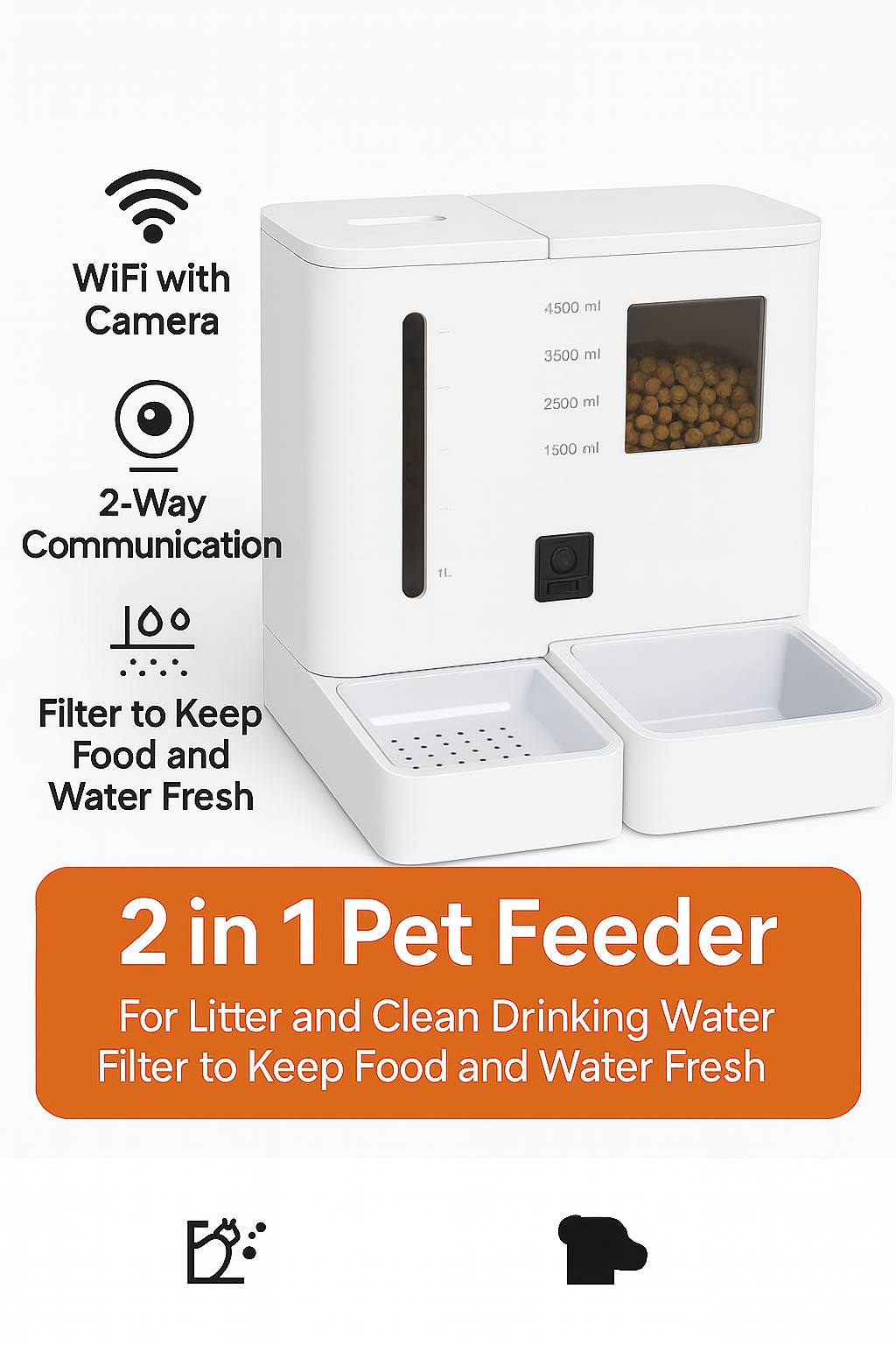 2-in-1 Smart Pet Feeder with WiFi & Camera